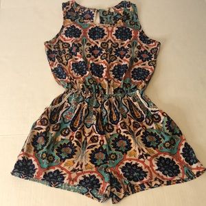 Romper Made In USA Sleeveless Floral  Size L